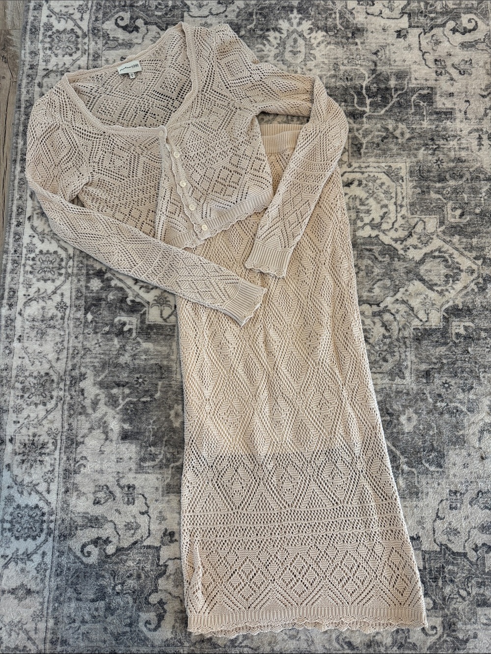 Crochet Midi Skirt Set